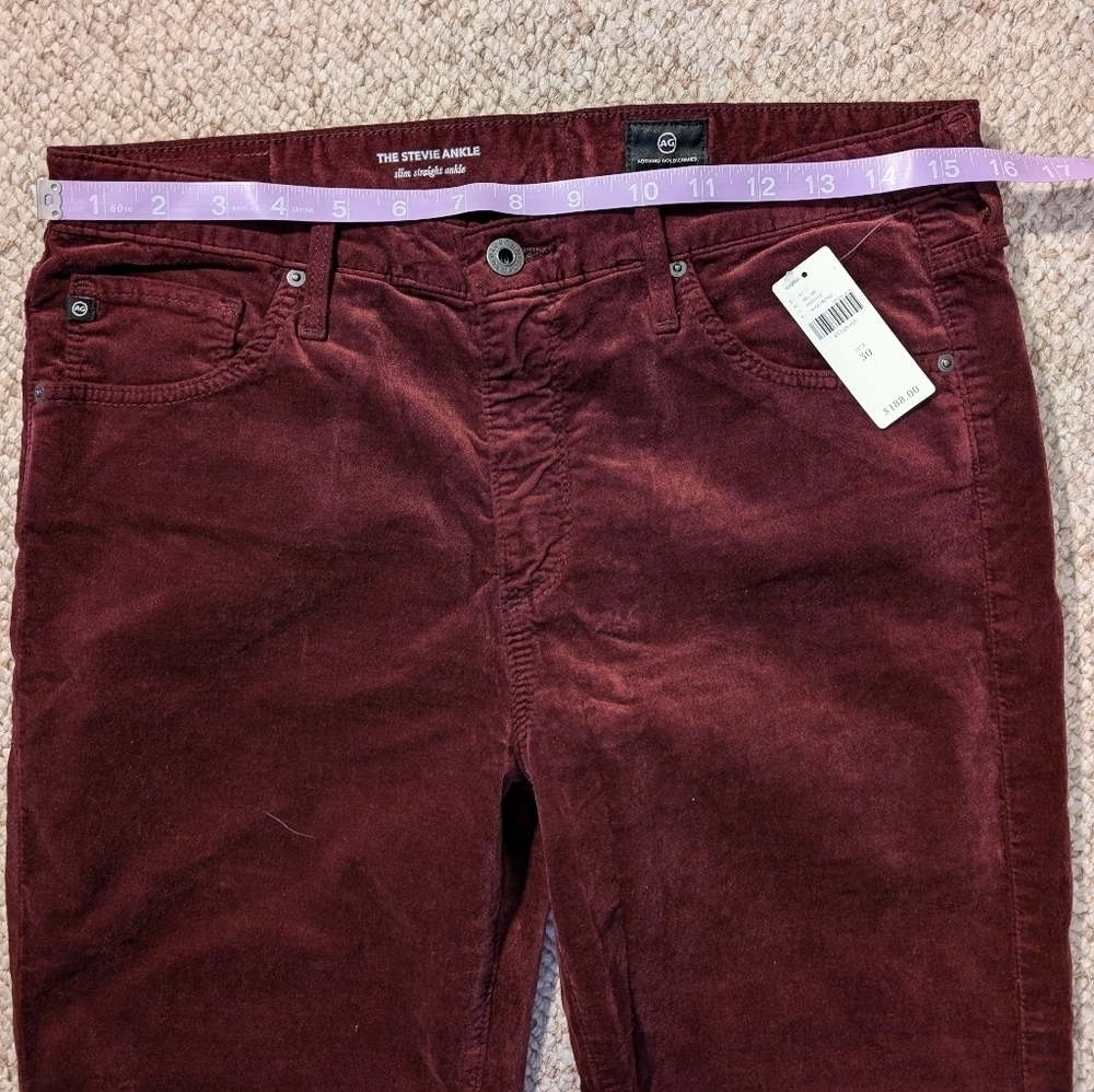 Anthropologie, burgundy velvet feeling Adriano Goldschmied, size 30 - Picture 5 of 7